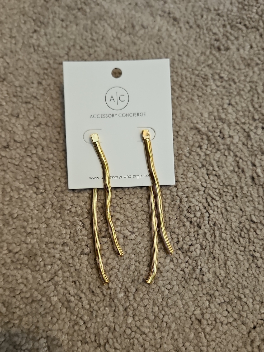 New Vici Double Trouble Gold Drop Chain Earrings